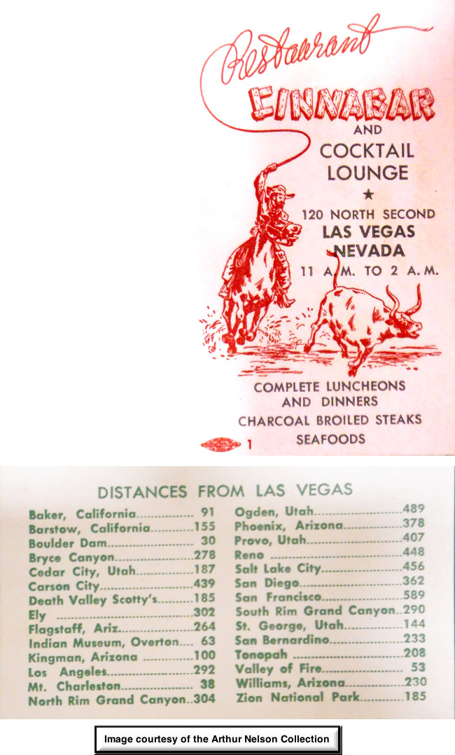 business card from the Restaurant Cinnabar 
